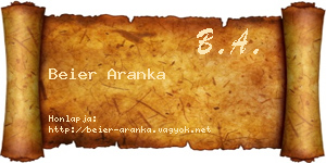 Beier Aranka névjegykártya